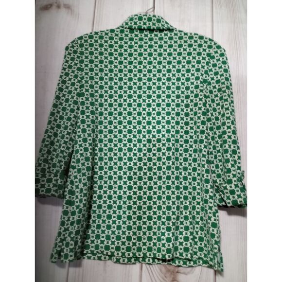 Charter Club Blouse Ladies Small Petite Green and White‎ - Picture 2 of 6